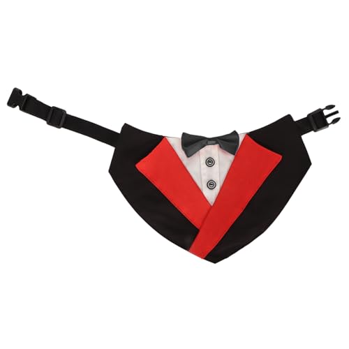 Hochzeitshund-Bandana-Kragen weiche und leichte Polyester und Nylon-Gurtband Gentleman Style 3 Größen D-Ring von ETAINGYEUN
