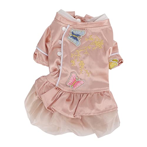 Hund Cheongsam Soft Button Design Haustier Chinesisch Sommerkleidung Haustier Hund Katz Süß bequem geeignet für Partyhochzeiten (S) von ETAINGYEUN