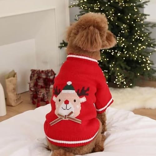 Hund Weihnachtspullover Warmer Modepullover Pullover Kleidung Bichon Pomeraner Winter (Xs) von ETAINGYEUN