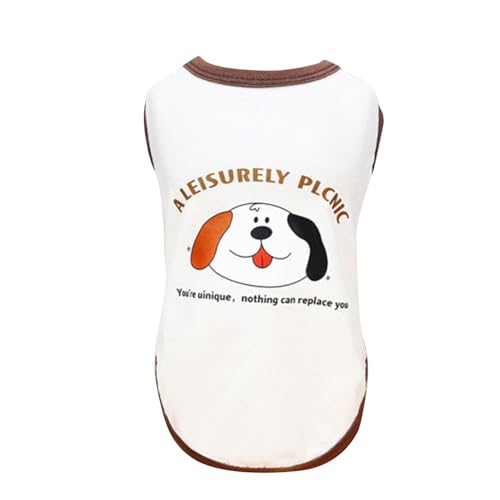 Hunde-Shirt, Weste, süßes Druckmuster, weiche Baumwolle, bequem, atmungsaktiv, Sommer-Shirt für Welpen, Kleidung für Frühling und Sommer (L) von ETAINGYEUN