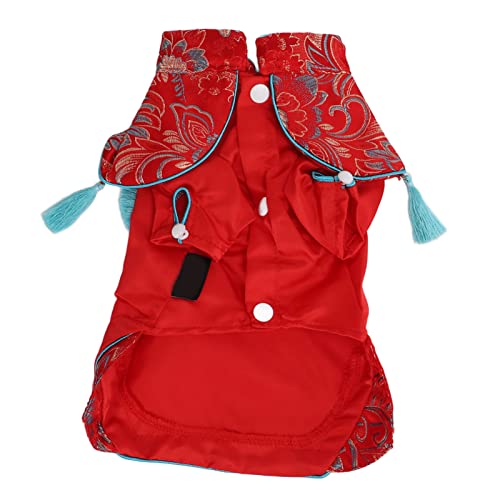 Hundekleidung chinesischer Stil Cheongsam Satin Haustierhund Tang Anzug für Hunde Haustier Welpe Katze (S) von ETAINGYEUN