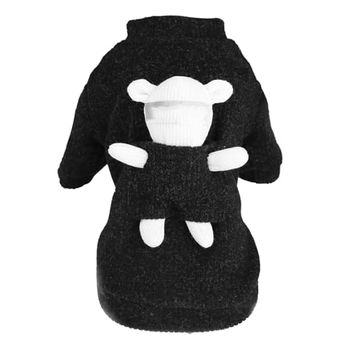 Hundepullover Dicke Winterkleidung Süßes Bärenspielzeug Form warme Kleidung geeignet für Hunde Katzen Bichon Teddy Wolle (L) von ETAINGYEUN