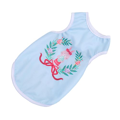 Hundeweste Cartoon Design Sommerkleidung Stoff (Hellblauer Kaninchen l) von ETAINGYEUN
