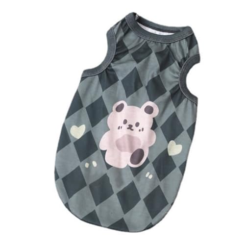 Hundeweste süße Mode Sommerpupfweste weiche atmungsaktive Haustierkleidung (Square Bear Style s) von ETAINGYEUN
