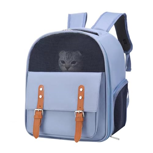 Katzen -Rucksack bequemes Schulterdesign atmungsaktiv und starker Nylon -geräumig für Wandermaterial geeignet (Blau) von ETAINGYEUN