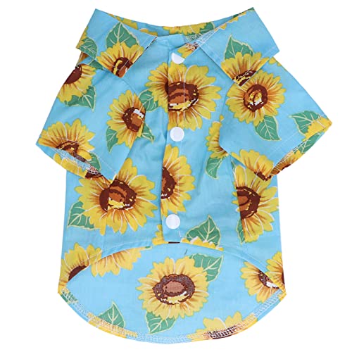 PET T-Shirt Cotton Weiches Sonnenblumendruck Fashion Hunde Weste Sommer Kleidung Welpe Katze (XL) von ETAINGYEUN