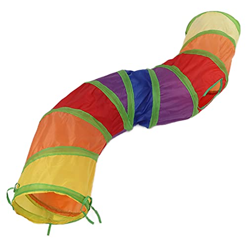 Pet Tunnel robuster Faltbarer Nylon -Katzenspielzeug -Tunnelrohr für Katzenunterhaltung Regenbogenfarbe 117x27cm von ETAINGYEUN