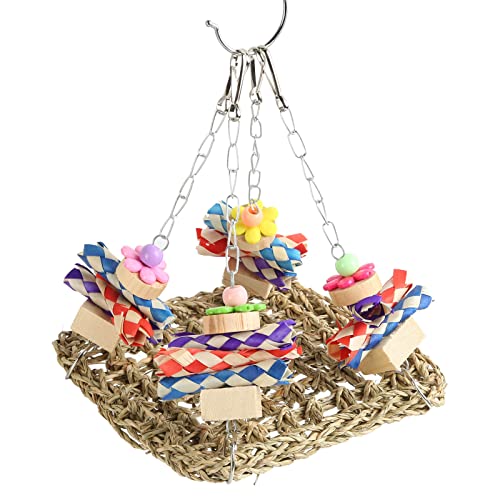 Vogel Seegras Swing-Spielzeug sichere Anti-Bite-Leichte Langeweile Seegras gewebte Hangmatratze für Papageien geeignet von ETAINGYEUN