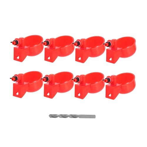 1338 Automatischer Hühner-Trinknapf für Küken, Ente und Hühner, Schnuller-Behälter, Wachtel-Trinkbecher, Hühner, Wasser-Futterstation, Heizung, Wachtelkäfig, roter Kunststoff von ETANULPEX