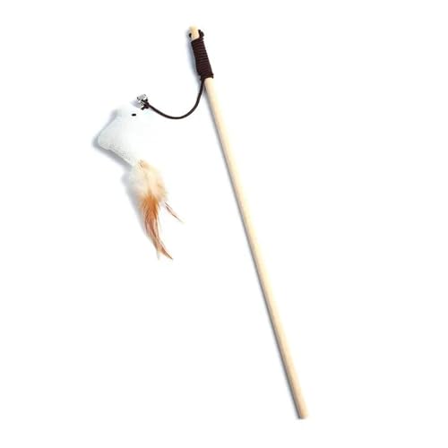 1PC Teaser Feder Spielzeug Kätzchen Lustige Bunte Stange Katze Zauberstab Spielzeug Holz Haustier Katze Spielzeug Interaktive Stick Haustier Katze liefert /20 von ETANULPEX