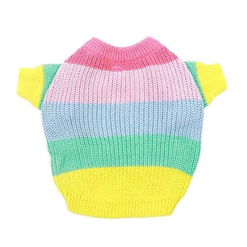 ETANULPEX Bulldog Rainbow Strickpullover Hundepullover süße Hundebekleidung for Französische Bulldogge/Englische Bulldogge/Bullterrier/Mops (L, Mehrfarbig, 1/5953) von ETANULPEX