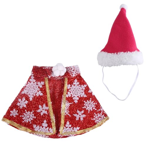 Festival-Katzen-Kostüm, Hut-Set, Cosplay, Haustier-Party, Umhang mit Weihnachtsmannmütze, Weihnachtsumhang für Haustiere, Festival, Hund, Foto-Requisiten, Outfit Festival-Katzen-Kostüm, Hut-Set, Cosplay, Haustier-Party, Umhang mit Weihnachtsmannmütze, Weihnachtsumhang für Haustiere, Festival, Hund, Foto-Requisiten, Outfit von ETAWDE