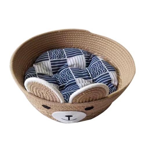 Hundebett, stilvolles Nest für kleine Welpen, Kätzchen, Cartoon-Bärkorb, Haustierbett, abnehmbares Kissen für den Haushalt Hundebett, stilvolles Nest für kleine Welpen, Kätzchen, Cartoon-Bärkorb, Haustierbett, abnehmbares Kissen für den Haushalt von ETAWDE