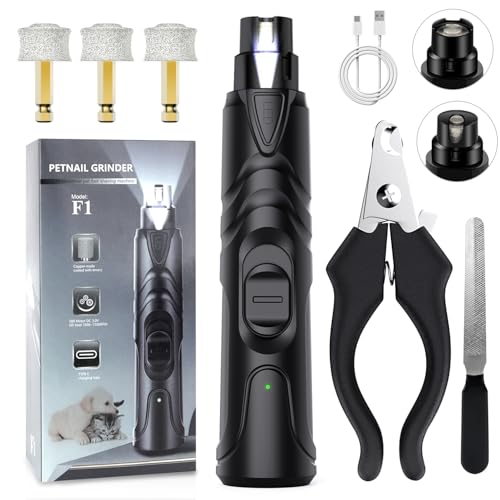 ETENTOUS Krallenschleifer für Hunde, Neuester Profi Krallenschleifer mit 3 Anschlüssen (mit krallenschere), Superleise, Dog Nail Grinder für Große, Mittelgroße, Kleine Hunde von ETENTOUS