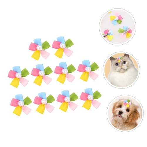 ETHZZLE 10 Stück Teiliges Pet Hairpins Blütenform Haarschmuck für Hunde und Katzen Modische Langlebige Hund Haarspangen Geeignet für Party und Aufnahmen Stilvolle Haustier Haarschmuck von ETHZZLE