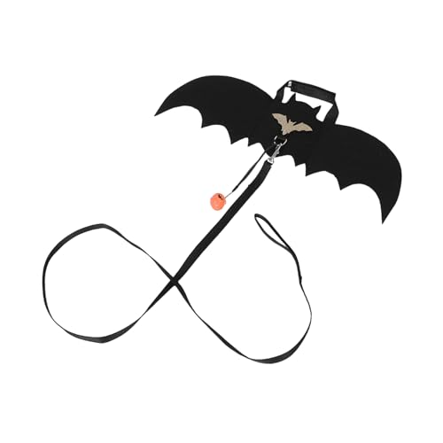 ETHZZLE 2 Sätze Fledermaus Flügel Katzenkostüm mit Kürbis Glocke Bequemes Halloween Party Kostüm für Kleine Hunde und Katzen Festliches Haustier Verkleidungsset von ETHZZLE
