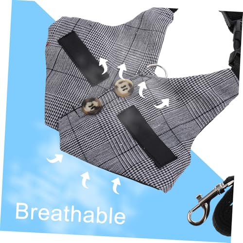 ETHZZLE Verstellbares Kaninchen Geschirr Set Atmungsaktive Weiche Weste im Gentleman Stil Robustes Kleintier Halfter für Hasen Katzen für Spaziergänge und Outdoor aktivitäten von ETHZZLE