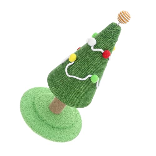 ETHZZLE Weihnachtsbaumkatze Ball dekorativer Katzenkratzer Nagelkratzer für Katzen Kätzchenzubehör Weihnachtskatzenkratzer Bodenkratzstange Vertikaler Kratzerposten Schaum Grün von ETHZZLE