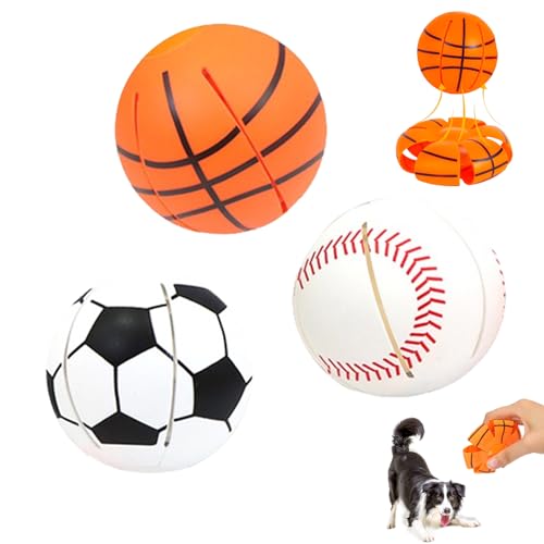 ETIAL 3 x fliegende Hundebälle, Untertasse, Ball, wechselbare Form, Quetsch- und Sprungball, interaktives Spielzeug für Hunde, gegen Langeweile von ETIAL