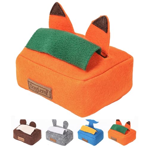 ETIAL Hunde-Puzzle-Spielzeug, Leckerli-Spenderspielzeug, Taschentuchbox, Schnüffelspielzeug, Interaktives Spielzeug für Hunde, Orange von ETIAL