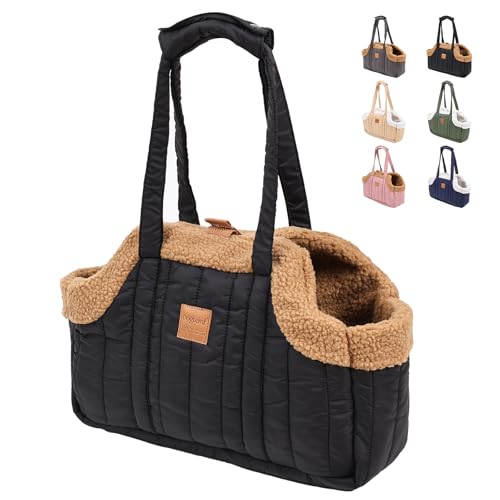 ETIAL Kleine Hundetragetasche, Winter-Fleece, warme Hunde-Tragetasche mit sicherem Gurtclip für Welpen, Kätzchen, wasserdichte Haustier-Reisehandtasche zum Einkaufen, Wandern und Spazierengehen ETIAL Kleine Hundetragetasche, Winter-Fleece, warme Hunde-Tragetasche mit sicherem Gurtclip für Welpen, Kätzchen, wasserdichte Haustier-Reisehandtasche zum Einkaufen, Wandern und Spazierengehen von ETIAL
