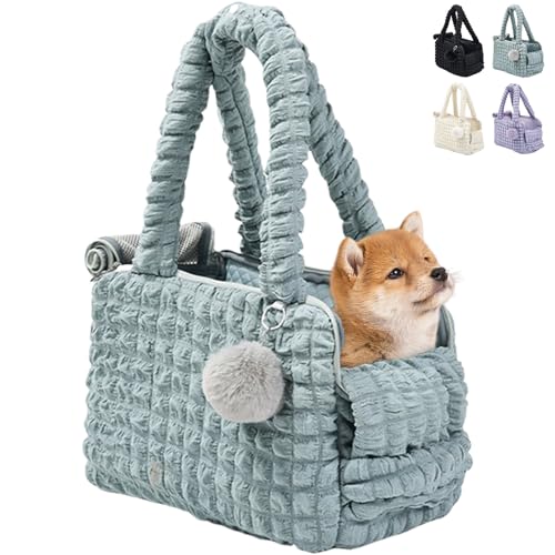 ETIAL Leichte Haustier-Tragetasche, Outdoor-Reise-Tragetasche mit sicherem Gurtclip, freihändiges Netzgewebe, für Welpen und Katzen, max. 6,8 kg, Grün von ETIAL