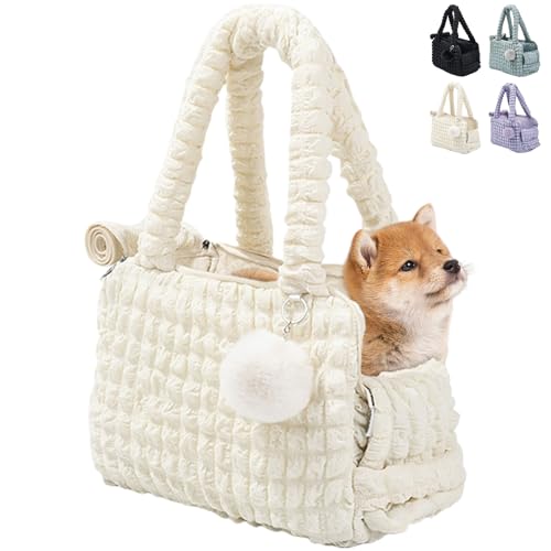 ETIAL Leichte Haustier-Tragetasche, Outdoor-Reise-Tragetasche mit sicherem Gurtclip, freihändiges Netzgewebe, für Welpen und Katzen, max. 6,8 kg, Weiß ETIAL Leichte Haustier-Tragetasche, Outdoor-Reise-Tragetasche mit sicherem Gurtclip, freihändiges Netzgewebe, für Welpen und Katzen, max. 6,8 kg, Weiß von ETIAL