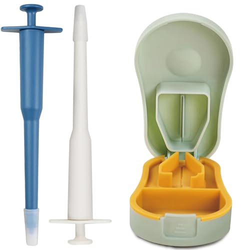 ETIAL Pet Feeding Tool Kit, 2 Stück Pet Pill Plunger Popper für Kleine Katzen Hunde Pilleninjektor Spender Shooter, Pet Pill Cutter Splitter mit Aufbewahrungsfächern für Fütterungszubehör ETIAL Pet Feeding Tool Kit, 2 Stück Pet Pill Plunger Popper für Kleine Katzen Hunde Pilleninjektor Spender Shooter, Pet Pill Cutter Splitter mit Aufbewahrungsfächern für Fütterungszubehör von ETIAL