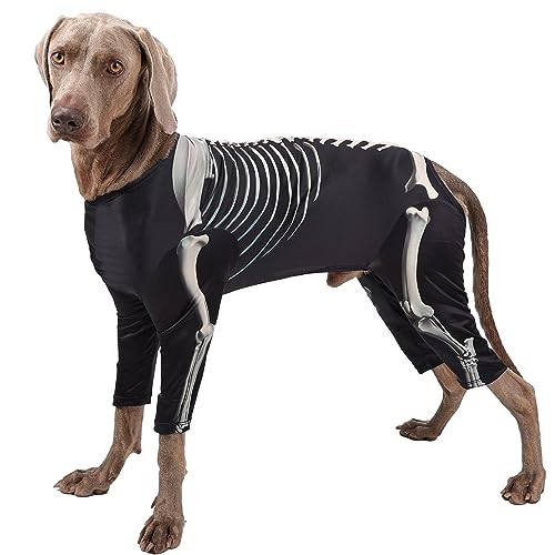 ETIAL Skelett-Hundekostüm, Halloween-Overall, lustige Kleidung, Totenkopf-Hundekleidung, Cosplay-Zubehör für Welpen, Größe 3XL von ETIAL