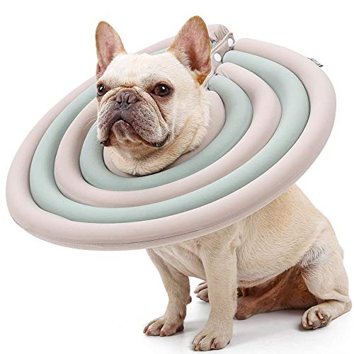 ETOPARS Haustier-Halsband für nach Operationen, Hundekegel Halsband Hund Elizabeth Halsband, Halskrause für Haustiere Schutzkragen für Katzen Kleine Hunde und Kaninchen (S, Beige Grün) von ETOPARS