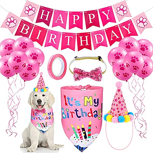ETOPARS Haustiere Hund Geburtstagsfeier Lieferungen, Hund Katze Geburtstagsfeier Dekorationen, Hund Geburtstag Bandana Hut Set von ETOPARS