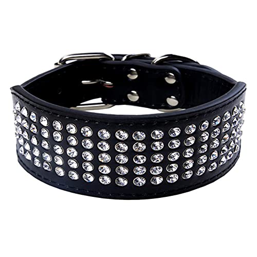 ETOPARS Hundehalsband mit Strasssteinen, Pu-Lederhalsband mit Funkelnden Kristallen für Hunde, Halsband Geeignet für Mittelgroße und Große Hunde von ETOPARS