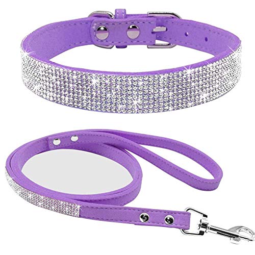 ETOPARS Hundehalsband und Leine mit Strasssteinen, Kristall Diamant Katze Hundehalsband Leine Set, Hundehalsband Geschirr, Hunde Strasshalsband ETOPARS Hundehalsband und Leine mit Strasssteinen, Kristall Diamant Katze Hundehalsband Leine Set, Hundehalsband Geschirr, Hunde Strasshalsband von ETOPARS