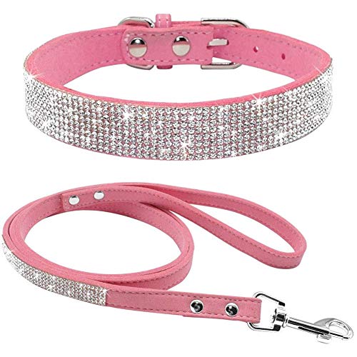 ETOPARS Hundehalsband und Leine mit Strasssteinen, Kristall Diamant Katze Hundehalsband Leine Set, Hunde Strasshalsband ETOPARS Hundehalsband und Leine mit Strasssteinen, Kristall Diamant Katze Hundehalsband Leine Set, Hunde Strasshalsband von ETOPARS