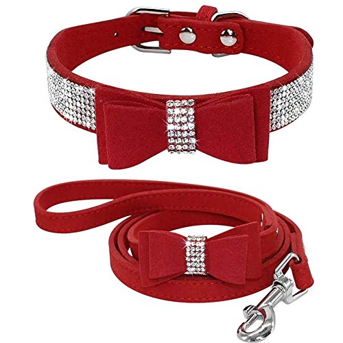 ETOPARS Hundehalsband und Leine mit Strasssteinen, Kristall Diamant Katze Hundehalsband Leine Set, Hundehalsband Geschirr, Hunde Strasshalsband ETOPARS Hundehalsband und Leine mit Strasssteinen, Kristall Diamant Katze Hundehalsband Leine Set, Hundehalsband Geschirr, Hunde Strasshalsband von ETOPARS
