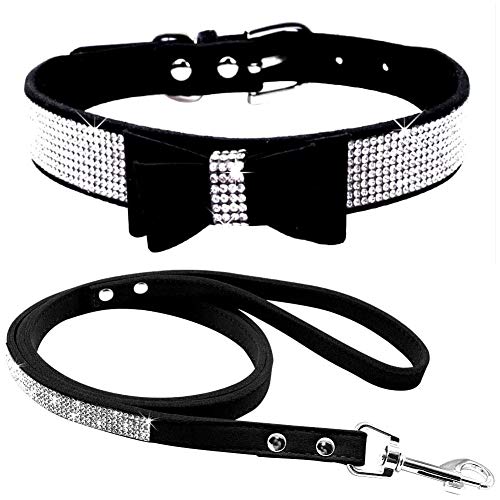 ETOPARS Hundehalsband und Leine mit Strasssteinen, Kristall Diamant Katze Hundehalsband Leine Set, Hundehalsband Geschirr, Hunde Strasshalsband ETOPARS Hundehalsband und Leine mit Strasssteinen, Kristall Diamant Katze Hundehalsband Leine Set, Hundehalsband Geschirr, Hunde Strasshalsband von ETOPARS