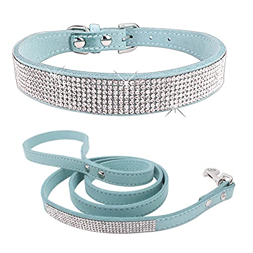 ETOPARS Hundehalsband und Leine mit Strasssteinen, Kristall Diamant Katze Hundehalsband Leine Set, Hundehalsband Geschirr, Hunde Strasshalsband ETOPARS Hundehalsband und Leine mit Strasssteinen, Kristall Diamant Katze Hundehalsband Leine Set, Hundehalsband Geschirr, Hunde Strasshalsband von ETOPARS