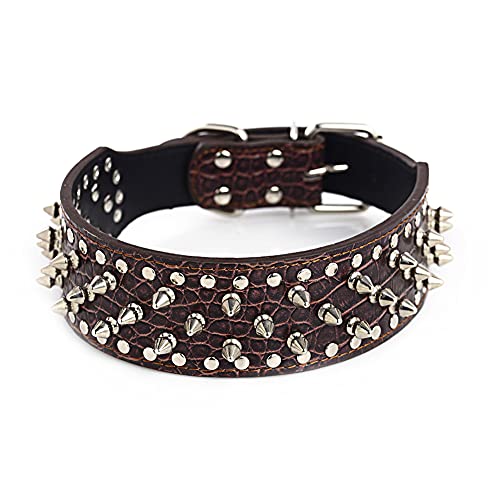 ETOPARS Mit Stacheln besetztes Hundehalsband, Bullet Nail Rivet Hundehalsband, Hundehalsband für mittlere und große Hunde Pitbull, Hundeleine Punk ETOPARS Mit Stacheln besetztes Hundehalsband, Bullet Nail Rivet Hundehalsband, Hundehalsband für mittlere und große Hunde Pitbull, Hundeleine Punk von ETOPARS