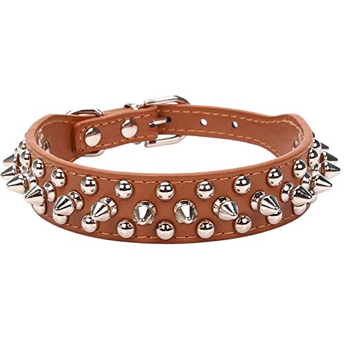 ETOPARS Mit Stacheln besetztes Hundehalsband aus Leder, Bullet Nail Rivet Hundehalsband, Hundehalsband für mittlere und große Hunde Pitbull, Hundeleine Punk ETOPARS Mit Stacheln besetztes Hundehalsband aus Leder, Bullet Nail Rivet Hundehalsband, Hundehalsband für mittlere und große Hunde Pitbull, Hundeleine Punk von ETOPARS
