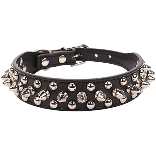 ETOPARS Mit Stacheln besetztes Hundehalsband aus Leder, Bullet Nail Rivet Hundehalsband, Hundehalsband für mittlere und große Hunde Pitbull, Hundeleine Punk ETOPARS Mit Stacheln besetztes Hundehalsband aus Leder, Bullet Nail Rivet Hundehalsband, Hundehalsband für mittlere und große Hunde Pitbull, Hundeleine Punk von ETOPARS