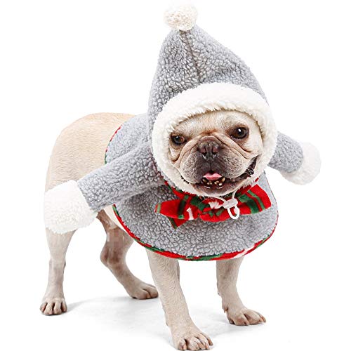 ETOPARS Weihnachten Schneemann Hundekleidung, Poncho Warm Hoodie für Kleine Haustiere, Hund Weihnachtskostüm, Hund Katze Weihnachtsoutfit von ETOPARS