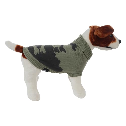 Warme Hundepullover für Kleine und Mittelgroße Hunde, Winterstrickpullover hält warm für Hunde - Stil B Grün/Grau, M von ETREXONLINE
