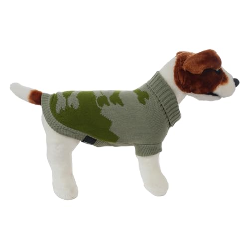 Warme Hundepullover für Kleine und Mittelgroße Hunde, Winterstrickpullover hält warm für Hunde - Stil B Grün/Hellgrün, L von ETREXONLINE