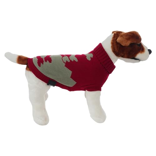 Warme Hundepullover für Kleine und Mittelgroße Hunde, Winterstrickpullover hält warm für Hunde - Stil B Grün/Rot, L von ETREXONLINE