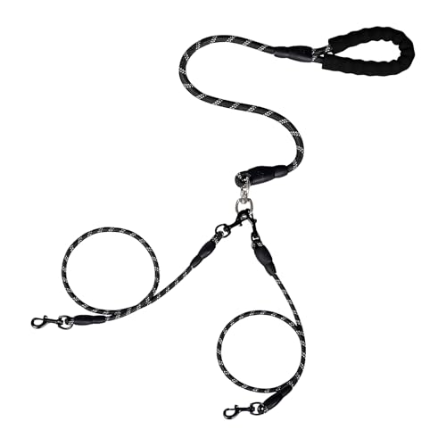 ETUCYNG Double Dog Cable | Doppelleine Für Zwei Hunde Ohne Verheddern - Geteiltes Wanderlaufgeschirr Für Haustiere Unterwegs von ETUCYNG