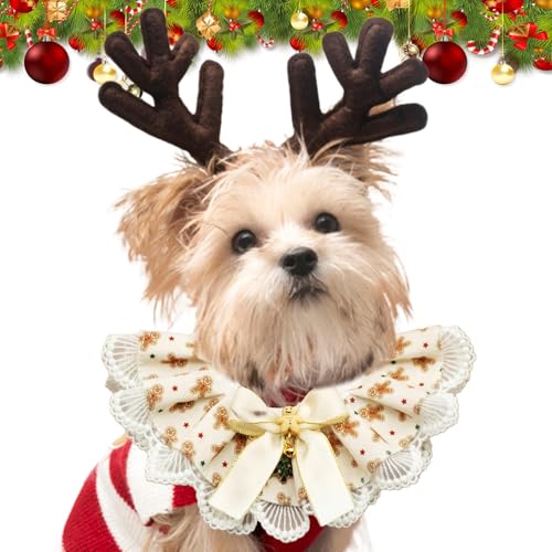 ETUCYNG Hundehalstücher Weihnachten, Hundelätzchen für den Urlaub - Weiche, verstellbare Weihnachts-Hunde-Lätzchen, Hunde-Bandanas | Reversibler Haustier-Zubehör-Spitzensüßer Haustier-Schal für von ETUCYNG