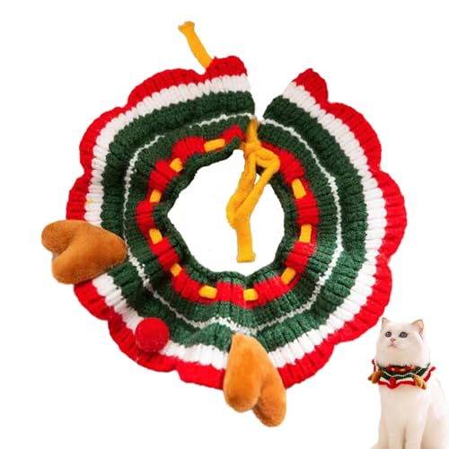 ETUCYNG Katzen-Weihnachtshalsband gestrickt – Elchgeweih-Design, gestricktes Haustier-Weihnachtshalsband, Winter-Festival, Welpen, gestricktes Halsband, Herbst-Kätzchen-Wärmerschal für große Katzen ETUCYNG Katzen-Weihnachtshalsband gestrickt – Elchgeweih-Design, gestricktes Haustier-Weihnachtshalsband, Winter-Festival, Welpen, gestricktes Halsband, Herbst-Kätzchen-Wärmerschal für große Katzen von ETUCYNG