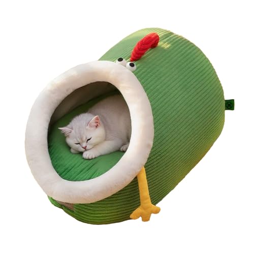 ETUCYNG Katzenbett Höhle | Katzen-Versteck Bett, weiches, niedliches Mund, offenes Design, warmes Haus mit abnehmbarem, waschbarem Kissen für kleine Haustiere, Zuhause, Welpen, Kätzchen, Winter von ETUCYNG