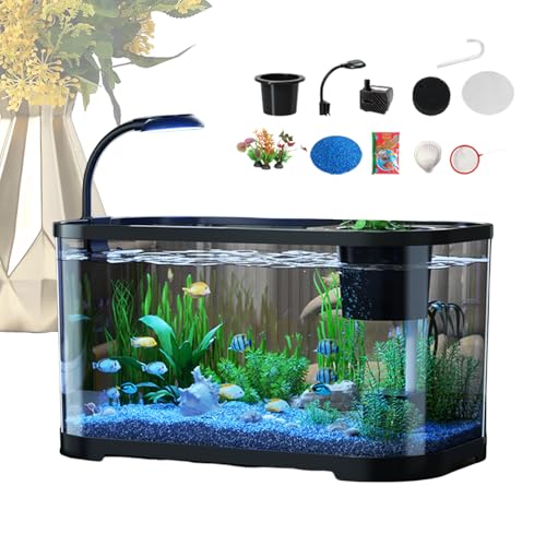 ETUCYNG Kompaktes Aquarium Starter-Set | Betta Fischbecken Für Einsteiger,Dekorative Schüssel Für Kampffisch Schildkröten Aquariumtiere, Tischaquarium ETUCYNG Kompaktes Aquarium Starter-Set | Betta Fischbecken Für Einsteiger,Dekorative Schüssel Für Kampffisch Schildkröten Aquariumtiere, Tischaquarium von ETUCYNG