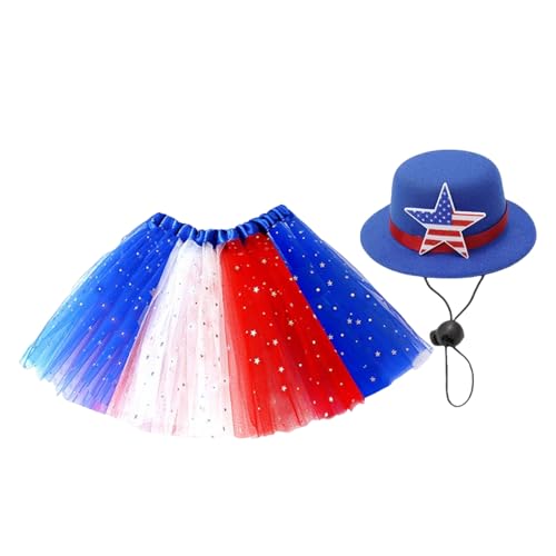 ETUCYNG Outdoor -Gänse -Outfits, Outfit -Set,Sterndesign Gänse Kostüm - 23 -Zoll -Unabhängigkeitstag Tier -Tüllrock mit Hüten für Rasenhaus von ETUCYNG